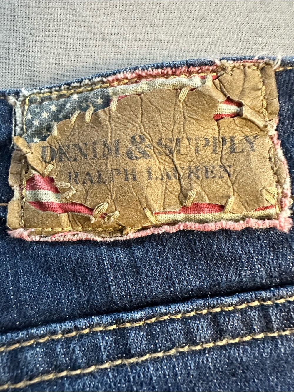 Ralph‎ Lauren Flare Patch Jeans Denim & Supply - Blue with Flag Accent